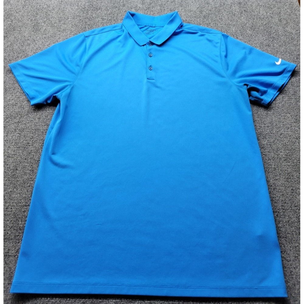 Nike Dri-Fit Golf Polo Standard Fit Mens XL Blue Short Sleeve GUC